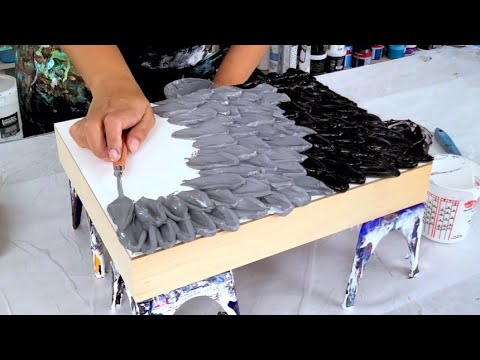 Видео: 3D Перья - "Учимся летать" - Техника импасто с глянцевым гелем - Абстрактное искусство