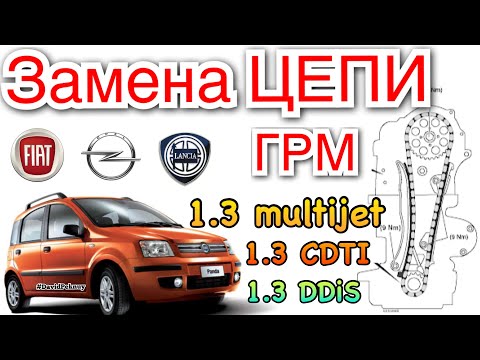 Видео: Замена ЦЕПИ ГРМ Fiat 1.3 Multijet Panda. 1.3 CDTI. 1.3 JTD Timing chain replacement. Opel. Suzuki...
