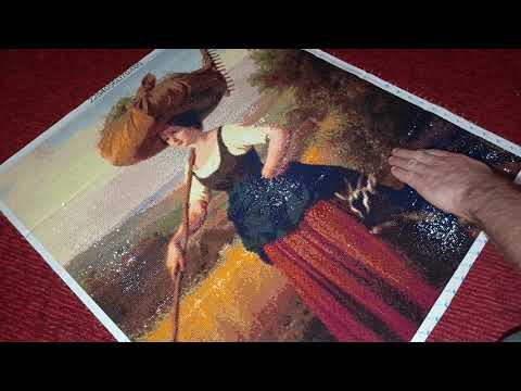 Видео: Картина Возвращение с поля 70 х60см.Финальный отчёт #алмазнаямозаика