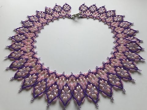 Видео: (120) Колье из бисера и бусин по схеме "ТАИТИ".DIY Necklace from beads.