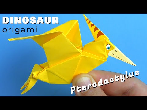 Видео: Динозавр птеродактиль оригами из бумаги. Как сделать птеродактиля из бумаги.