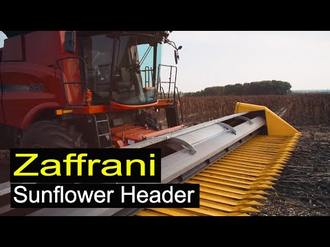 Видео: Sunflower Header Zaffrani. Жатка для уборки Подсолнечника.