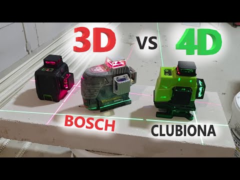Видео: 4D Зеленый Лазерный уровень с AliExpress. ОБЗОР/СРАВНЕНИЕ - Clubiona IE16 против Bosch GLL 3-80
