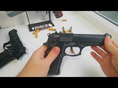 Видео: Макет пистолета Beretta m9 напечатаного на 3d принтере