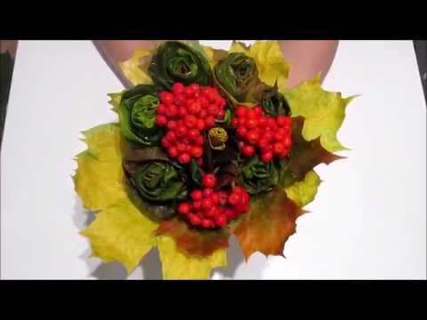Видео: Розы из кленовых листьев. Осенние поделки из природных материалов в детский сад или школу.