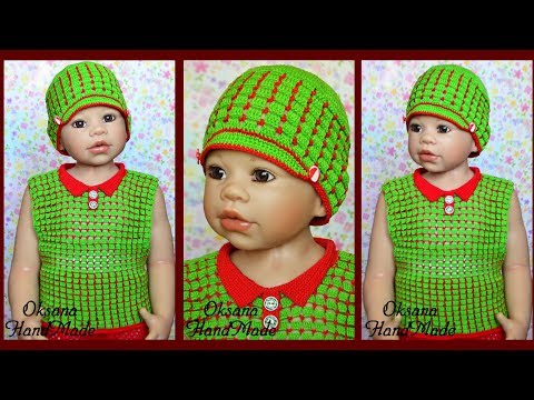 Видео: Майка поло крючком. Мастер класс. Crocheted Polo Shirt