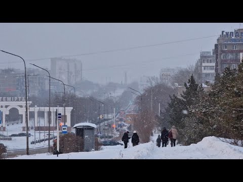 Видео: Виды города Темиртау. Зима.