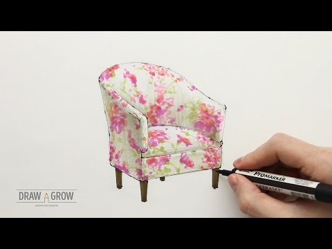 Видео: Скетч кресла с орнаментом
