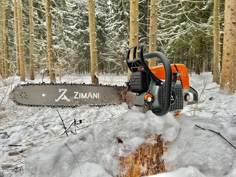 Видео: Профессиональные бензопилы ZimAni MS361 и MS660 - работа в лесу!
