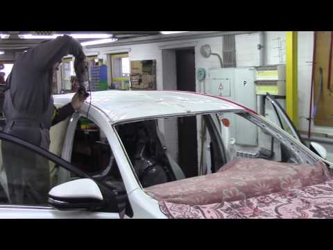 Видео: Кузовной ремонт. Тойота RAV4, замена кровли 1. Body repair.