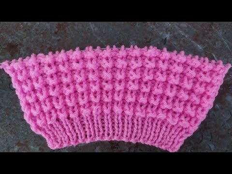Видео: " Кукурузка" Обьемный узор спицами для шапочки, жилета,  свитера.