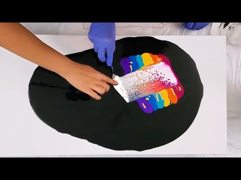 Видео: Шикарные клетки! 🤩 Техника свайпа с @Molly’s Artistry ~ Акриловая заливка | Абстрактное искусство