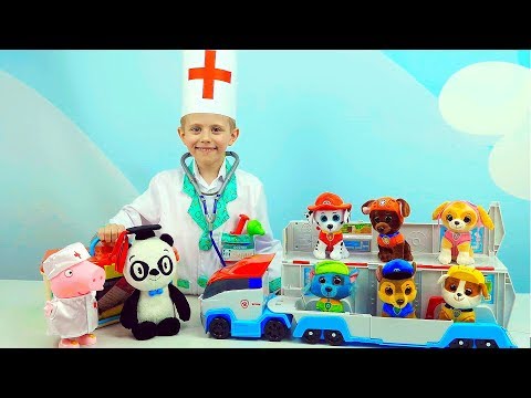 Видео: ЩЕНЯЧИЙ ПАТРУЛЬ и доктор Даник - Играем в ДОКТОРА и лечим щенков Paw Patrol. Видео для детей