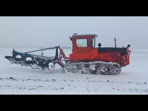 Видео: ДТ-75 Зимняя вспашка😊🥶🥶