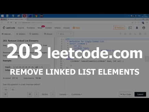 Видео: Разбор задачи 203 leetcode.com Remove Linked List Elements. Решение на C++