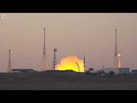 Видео: Космический корабль «К.Э.Циолковский» с экипажем 68-ой экспедиции на МКС отправился в полет