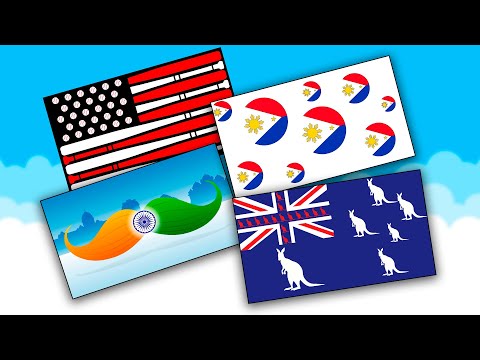 Видео: Флаги в разных стилях / Развлечение с флагами