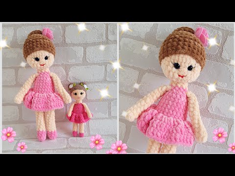 Видео: 🩰КУКЛА БАЛЕРИНА ИЗ ПЛЮШЕВОЙ ПРЯЖИ ВЯЗАНАЯ КРЮЧКОМ👍crochet doll🩰Häkelpuppe