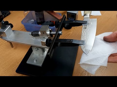 Видео: Заточка ножа Yaxell (ZEN, VG10, Santoku). Ч2 - эльбры, алмазы, Charnley Forest.