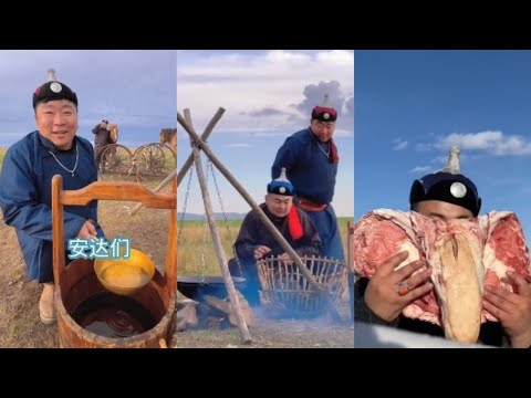 Видео: Бату готовит вкуснейшую еду на монгольских лугах! #монголия #еда #приготовление #вкусно