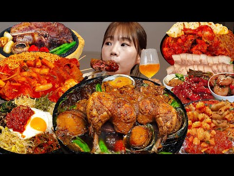 Видео: Sub)Real Mukbang- Mizzang's Best Pick Видео о кулинарии и поедании👩🏻‍🍳Ттокпокки,острая лапша,курица🔥