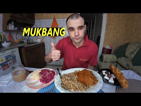 Видео: МУКБАНГ ГУЛЯШ С ПОДЛИВОЙ / ГРЕЧКА / САЛАТЫ КУРИЦА И АНАНАС/ EATING MUKBANG ASMR АСМР #mukbang #asmr