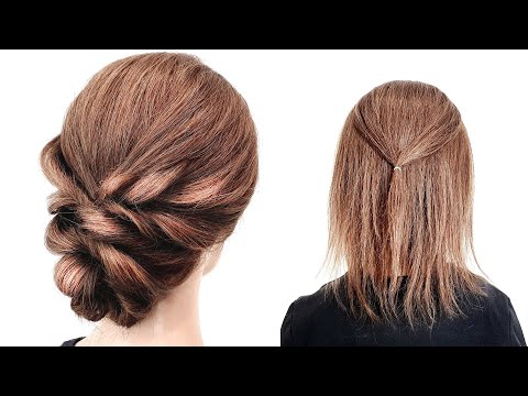 Видео: Прическа за 1 Минуту. на КОРОТКИЕ ВОЛОСЫ.  Hairstyle in 1 Minute. on SHORT HAIR.