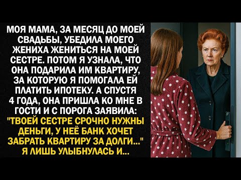 Видео: Моя мама, за месяц до моей свадьбы, убедила моего жениха жениться на моей сестре  А позже я узн