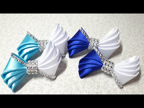 Видео: Супер-бантики для школы и садика из лент. Канзаши. Kanzashi