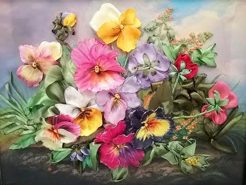 Видео: Анютины глазки из атласных лент