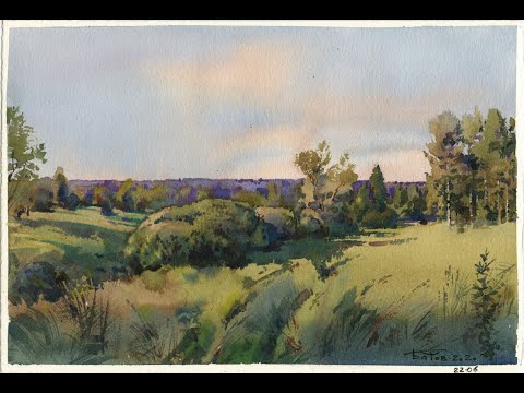 Видео: 20200622 Паршино. Акварельный этюд. Summer watercolor plein air