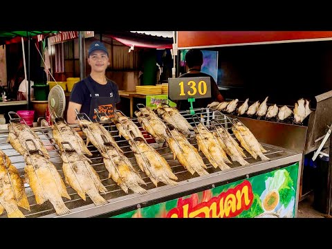 Видео: Жарим 200 кг тилапии на углях в день | Рынок уличной еды Таиланда