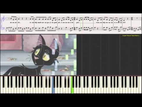 Видео: Чёрный кот (Ноты для фортепиано) (piano cover)