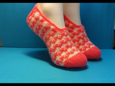 Видео: ТАПОЧКИ-СЛЕДКИ СПИЦАМИ #268