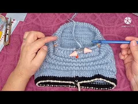 Видео: Шапочка с элементами "клоке" 🧶🧣🧤