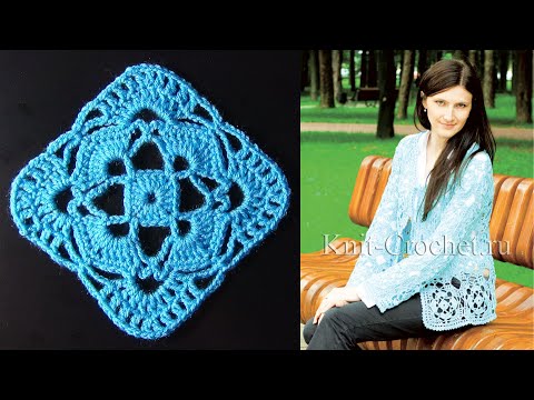 Видео: Жакет крючком. Мотив. МК.