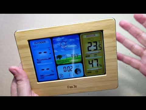 Видео: AliExpress. FanJu FJ3373W: Clock & Weather station / Часы & Погодная станция