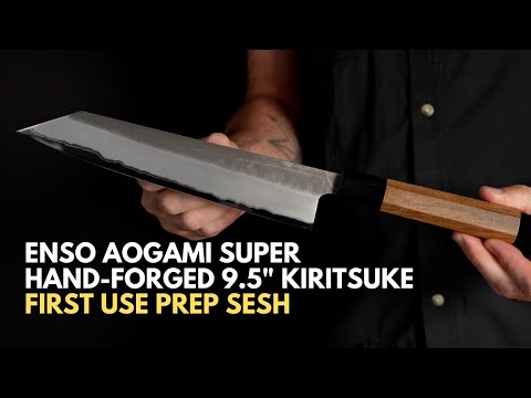 Видео: Enso Aogami Super 9.5" Hand-Forged Kiritsuke | Подготовка к первому использованию