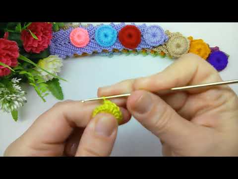 Видео: How I Crochet Buttons/Как я вяжу пуговицы крючком/