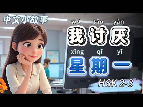 Видео: Ненавижу понедельники| Медленный китайский | Китайские истории | Аудирование на китайском | HSK 2-3