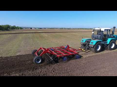 Видео: Дисковая борона АРТАЙУС БДМ 3,2х4П (трактор Т150) испытание на полях Поволжской МИС 2017г