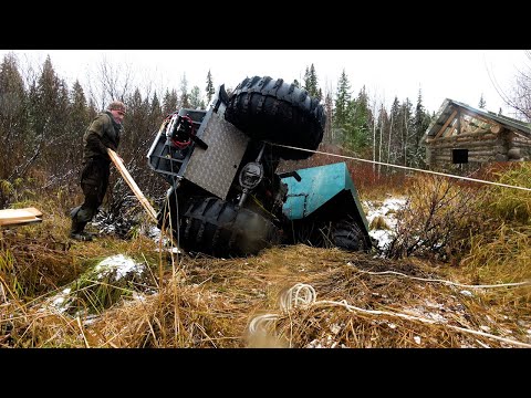 Видео: Авария в тайге. Строительство избы под угрозой.