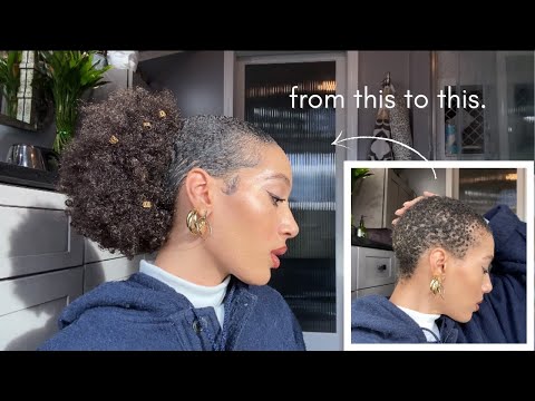 Видео: как сделать гладкую прическу «конский хвост» на ОЧЕНЬ КОРОТКИХ натуральных волосах twa 4c | конск...