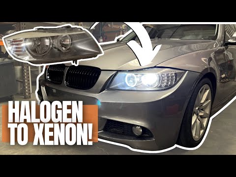Видео: Замена галогеновых фар на ксеноновые на BMW E90! (Без кодирования!)