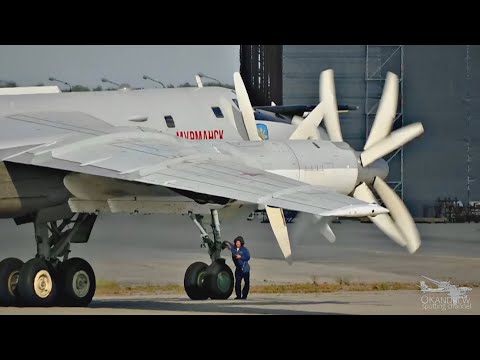 Видео: Ту-95МС "Медведь". Запуск и взлет из Жуковского.
