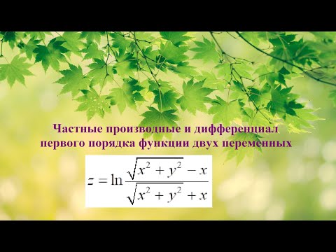 Видео: 2. ФНП. Частные производные и дифференциал.