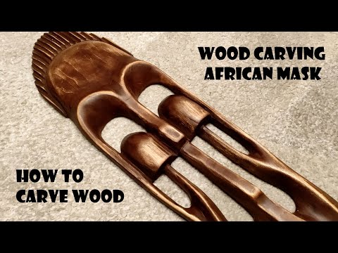 Видео: Wood Carving. African Mask / Резьба по дереву. Африканская маска