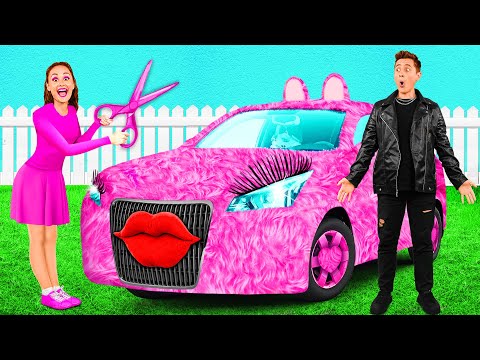 Видео: Розовая машина vs Черная машина Челлендж от KaZaZa Challenge