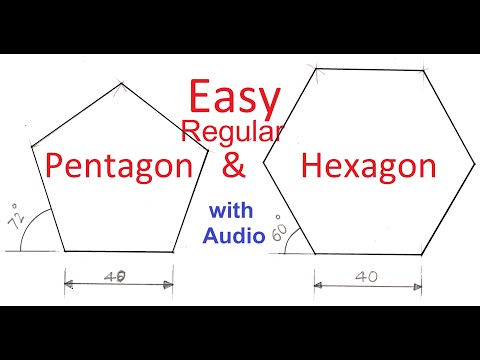 Видео: 2.6b-Нарисуйте правильный пятиугольник и шестиугольник, используя простой метод