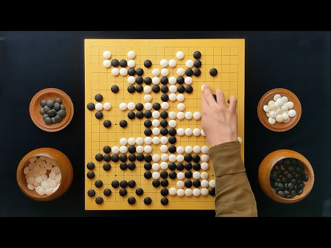 Видео: Gu Li (Белые) vs Lee Sedol (Черные) – партия в го, настоящая доска, ASMR